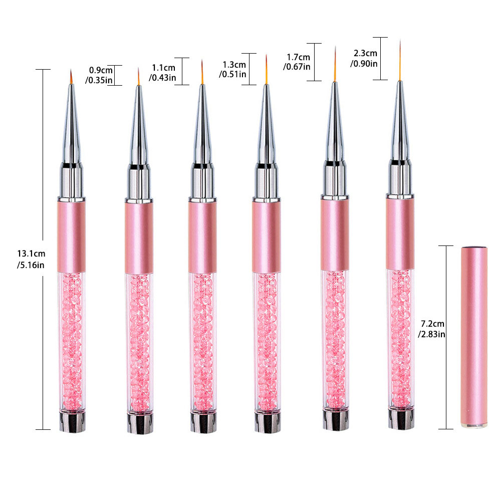 Nail Art Sch - 6개/세트 아크릴 프렌치 스트라이프 네일 아트