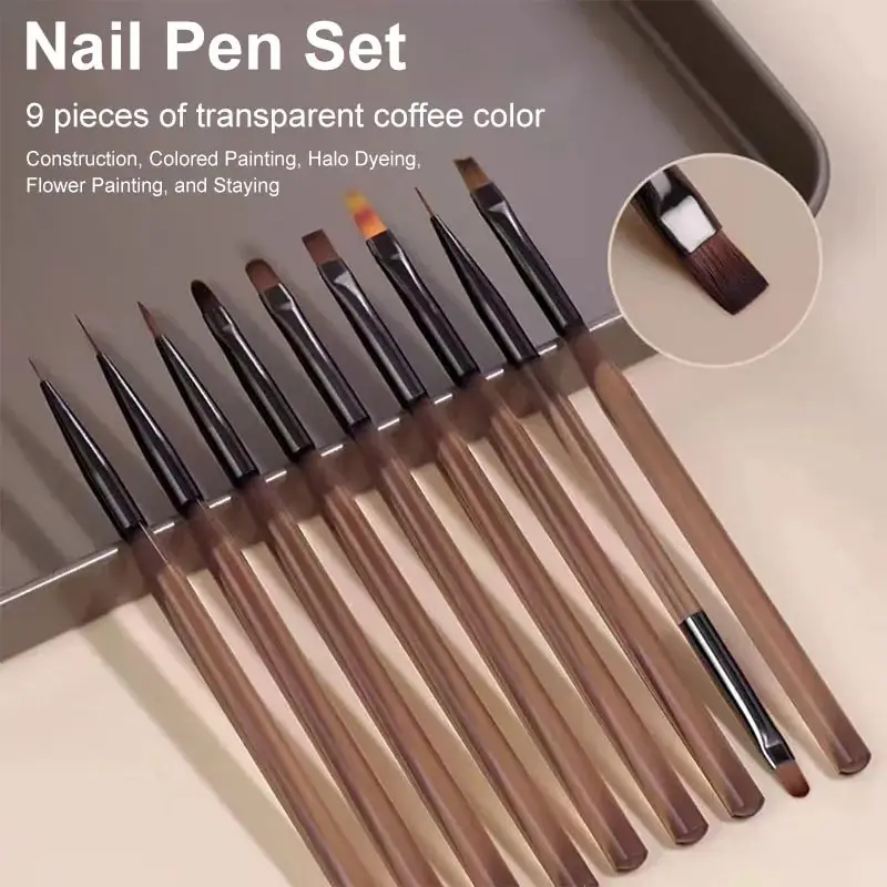 Nail Art Sch - 9종 멀티 헤드 네일 아트 브러쉬
