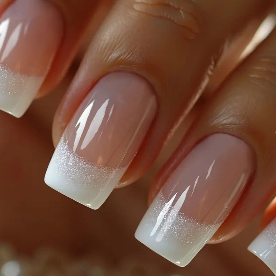 Nail Art Overlay - 24개/세트 여성용 중간 사이즈 사각형 가짜