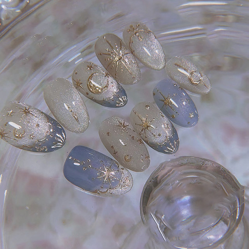 24개 금박 스타라이트 스틱온 네일아트 글리터 라인스톤 - Nail Art Overlay 리뷰 및 가격