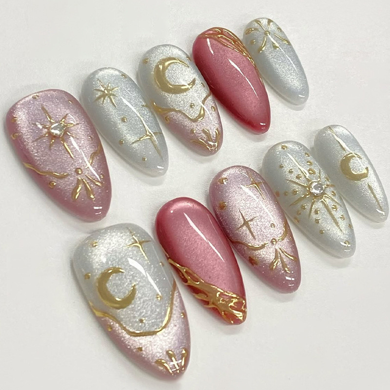 24개 금박 스타라이트 스틱온 네일아트 글리터 라인스톤 - Nail Art Overlay 리뷰 및 가격