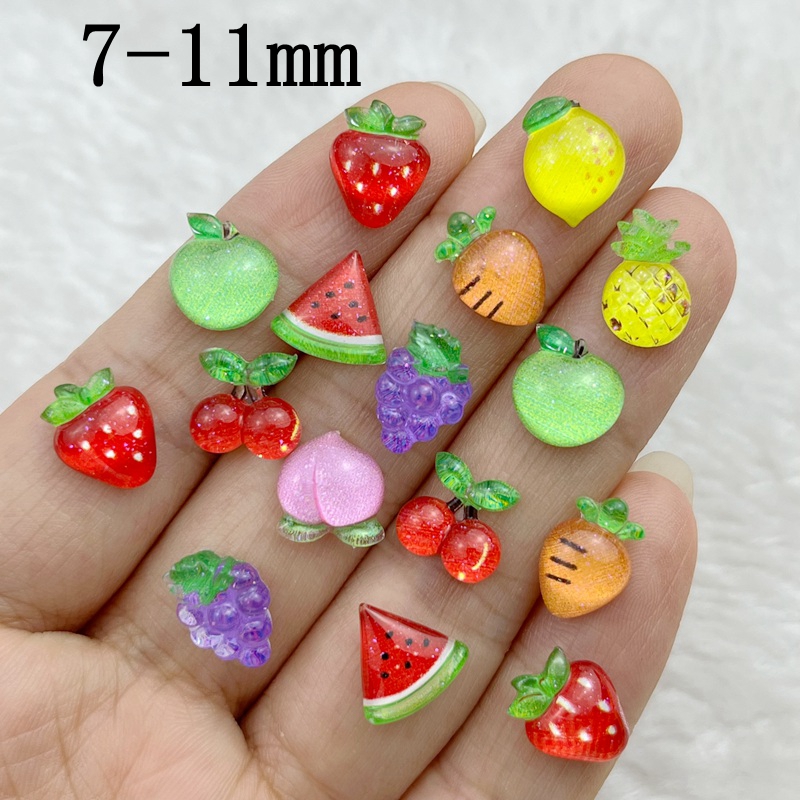 50pcs 수지 다채로운 반짝이 사과 포도 체리 무 과 - Nail Art Overlay 리뷰 및 가격
