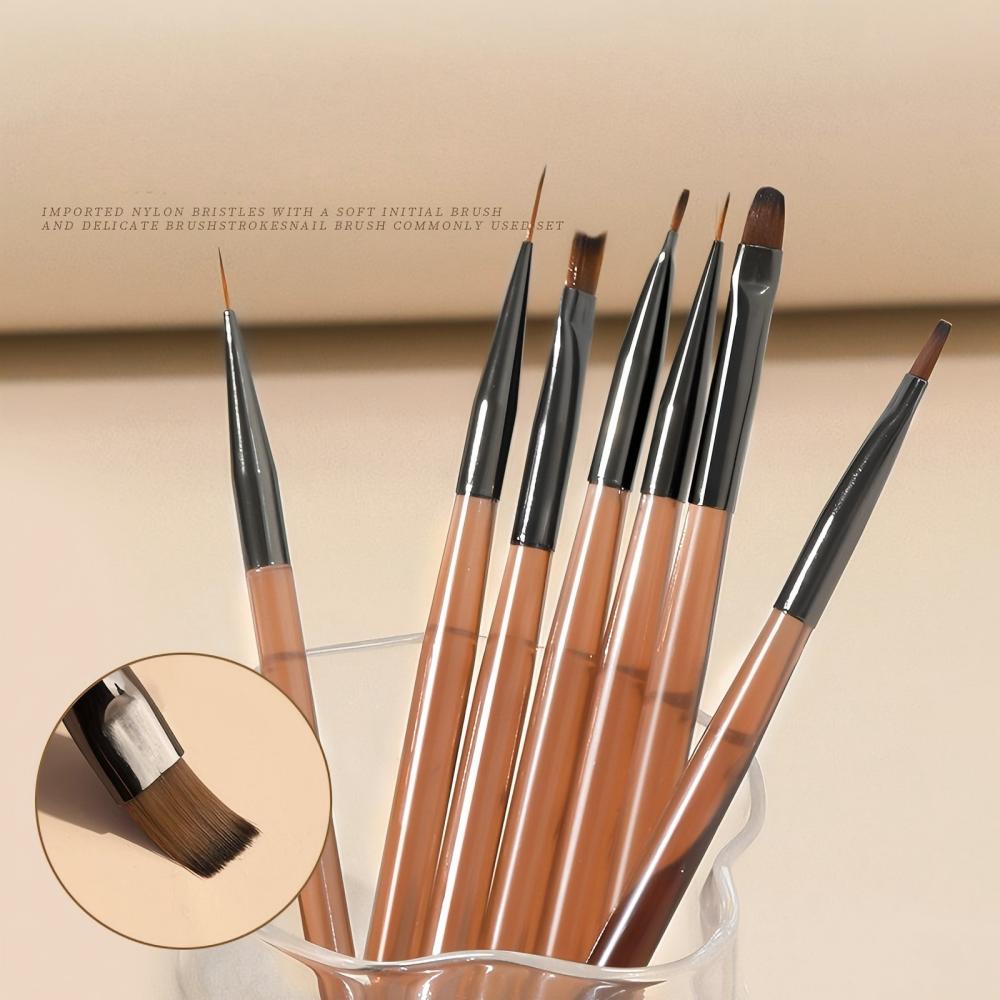 9종 멀티 헤드 네일 아트 브러쉬 세트, 호박색 나무  - Nail Art Sch 리뷰 및 가격