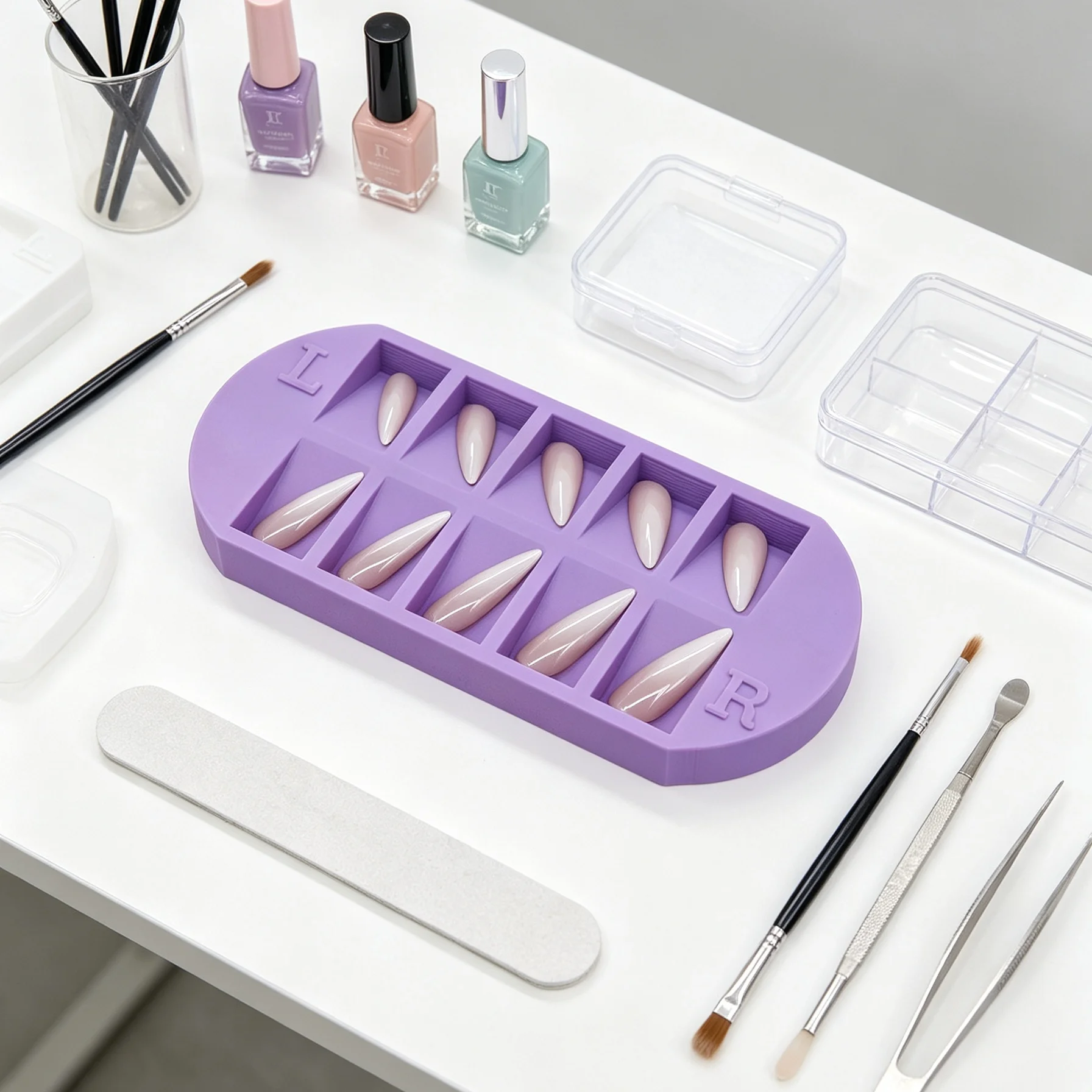 8칸 네일 팁 보관 트레이 (좌/우 표시) 가짜 네일  - Nail Art Overlay 리뷰 및 가격