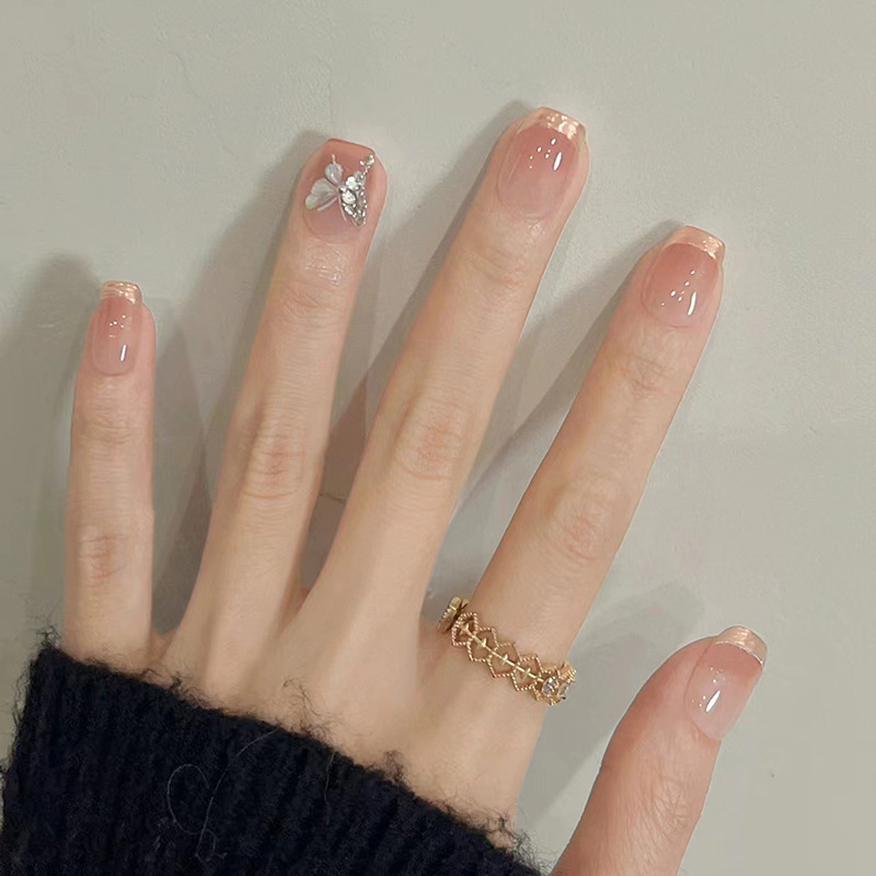 24개입 캣츠아이 심플 글리터 네일 팁 다이아몬드 꽃  - Nail Art Overlay 리뷰 및 가격