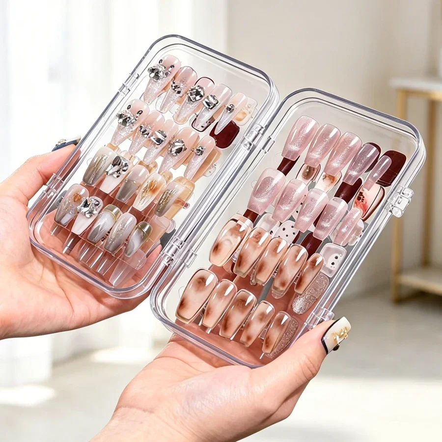 투명 접이식 프레스온 네일 보관함, 살롱 및 DIY 네 - Nail Art Overlay 리뷰 및 가격