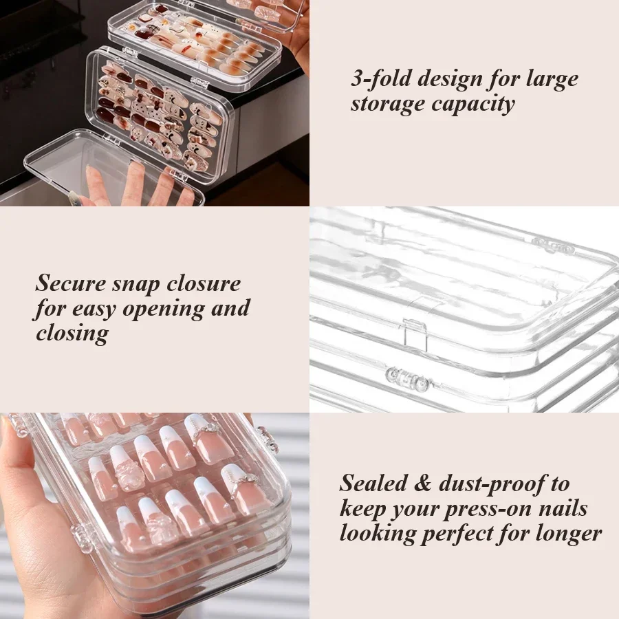투명 접이식 프레스온 네일 보관함, 살롱 및 DIY 네 - Nail Art Overlay 리뷰 및 가격