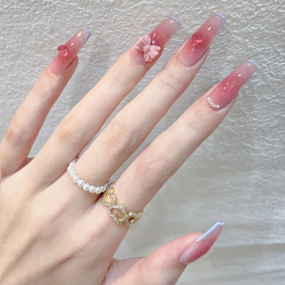 블러시 프랑스 T 롱 진주 나비 장식, 심리스 탈착식  - Nail Art France 리뷰 및 가격