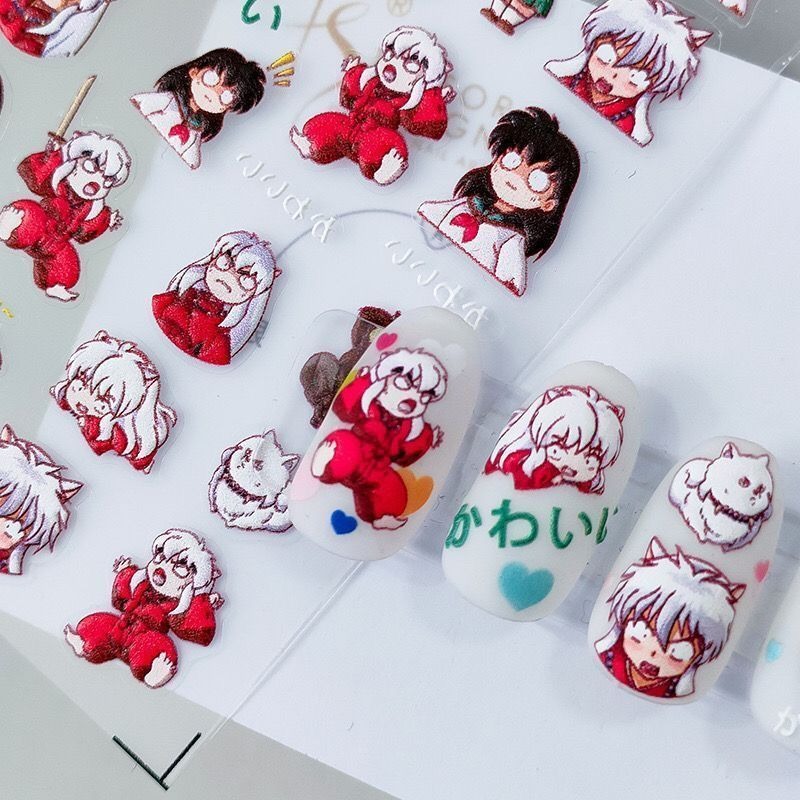 이누야샤 릴리프 네일 스티커 셋쇼마루 히구라시 카고메  - Nail Art One Piece 리뷰 및 가격